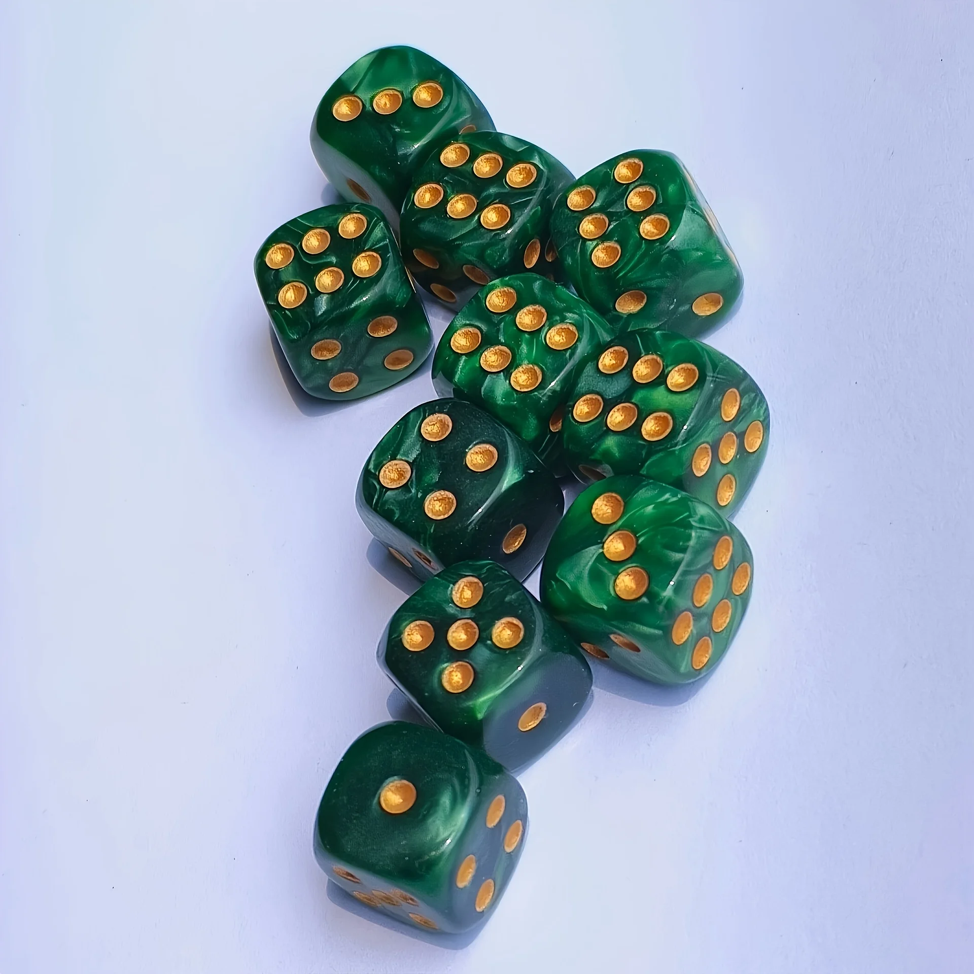 Party Games Board Game - 10Pcs 12mm Pearl Swirl D6 Dice,