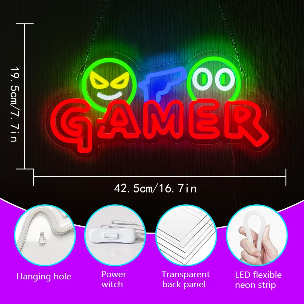 Gamer Neon Sign LED Wall Light - Party Games Easter ulasan dan harga