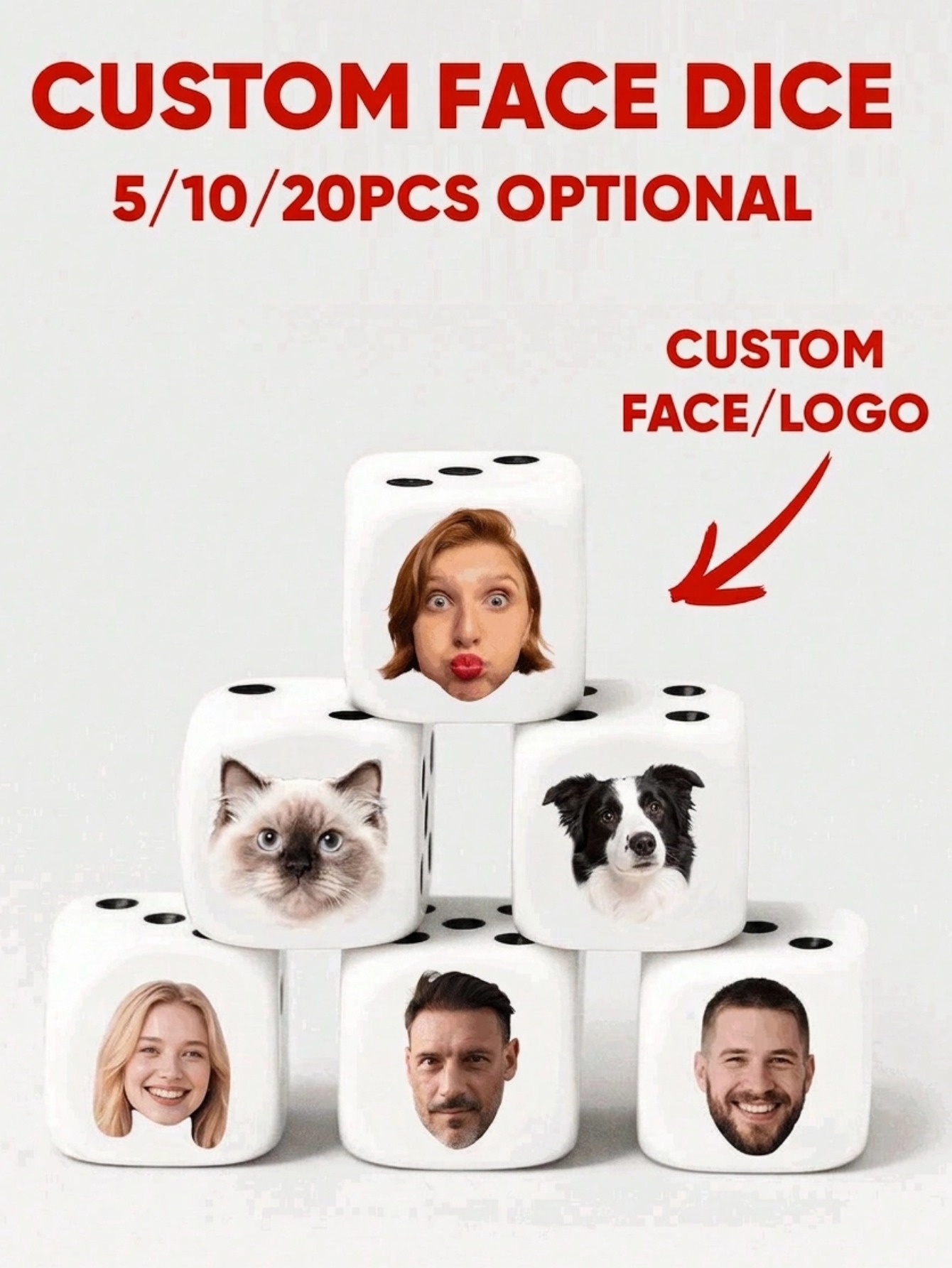 Custom Face Dice Personalized  - Party Family Games ulasan dan harga