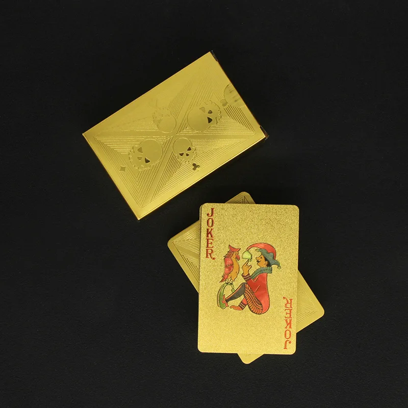 Gold Foil Skull Poker Cards Wa - Party Games Using Playing Cards ulasan dan harga
