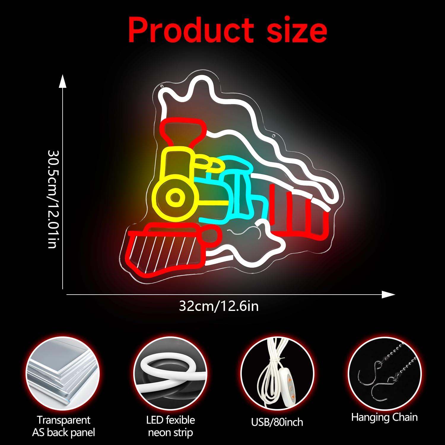 Steam Train Neon Sign USB Dimm - Party Games Steam Free ulasan dan harga
