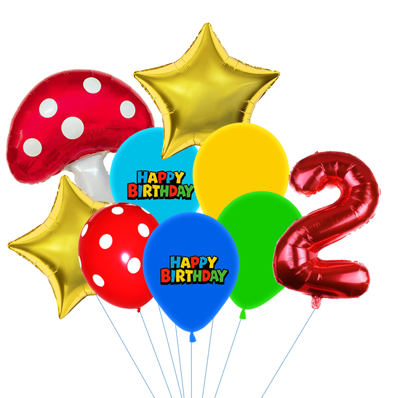 Red Blue Green Yellow Mushroom - Party Games Mario ulasan dan harga