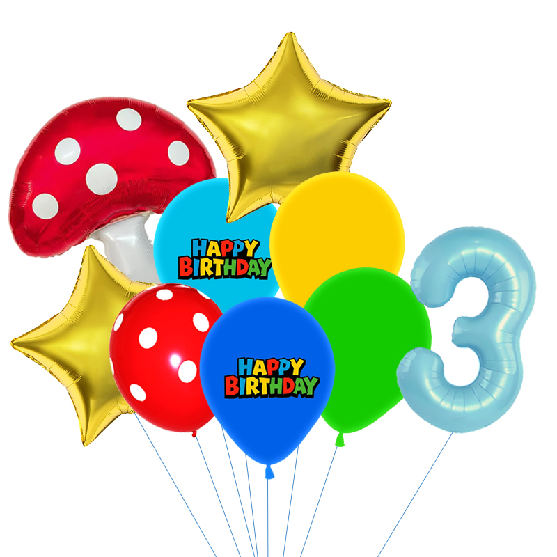Red Blue Green Yellow Mushroom - Party Games Mario ulasan dan harga