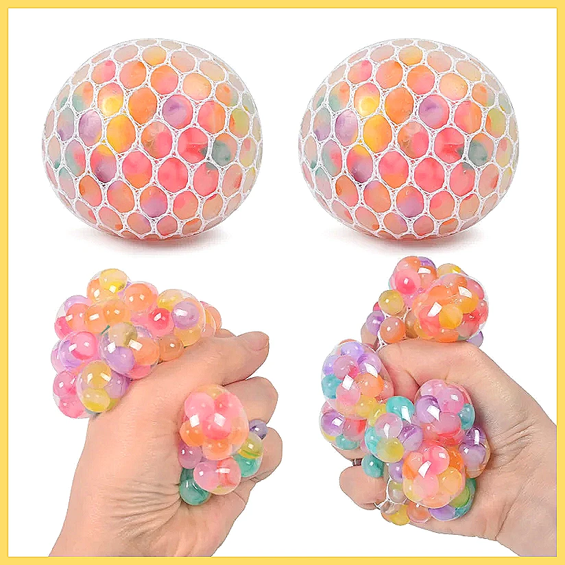 Rainbow Bead Squishy Fidget Ba - Party Games Adults Funny ulasan dan harga