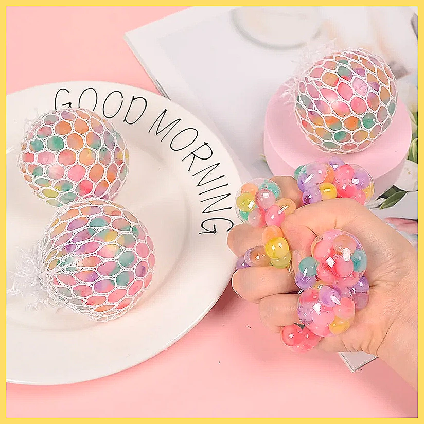 Rainbow Bead Squishy Fidget Ba - Party Games Adults Funny ulasan dan harga