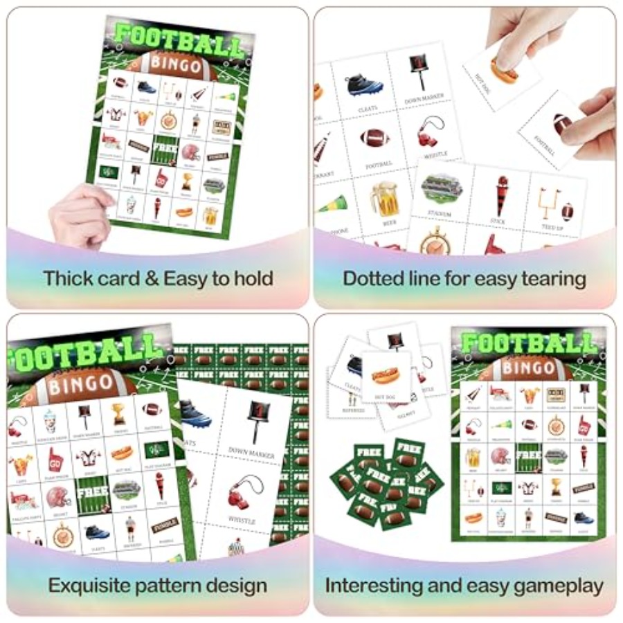 Football Party Bingo Game Card - Party Games For Adults Large Group ulasan dan harga